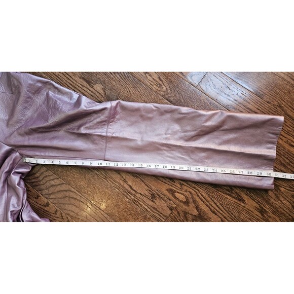 Max Nugus Haute Couture Ladies Pant Suit M/ 32" Metallic Purple Faux Snake Skin - Picture 15 of 16